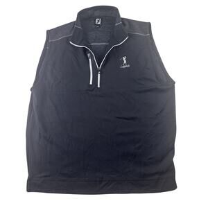 FootJoy 1/4 Zip Pullover Vest Men's Large Blue Zip Pocket Performance Stretch